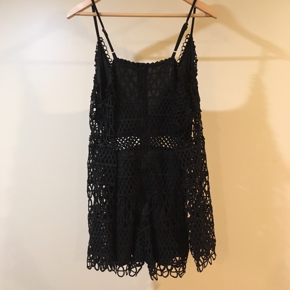 Off Shoulder Crochet Sleeve Romper - Picture 5 of 8